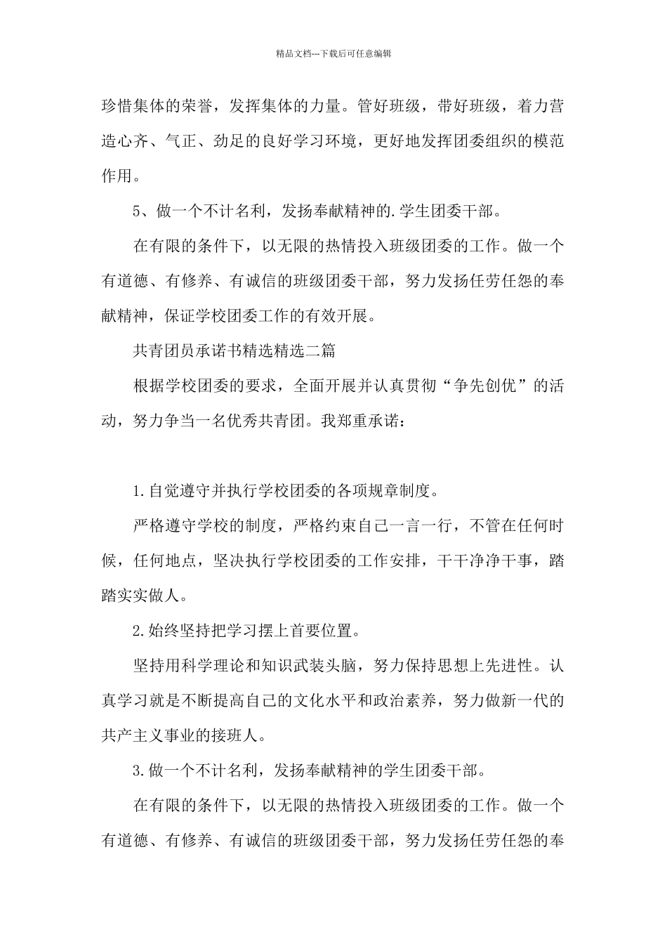 共青团员承诺书精选精选三篇_第2页