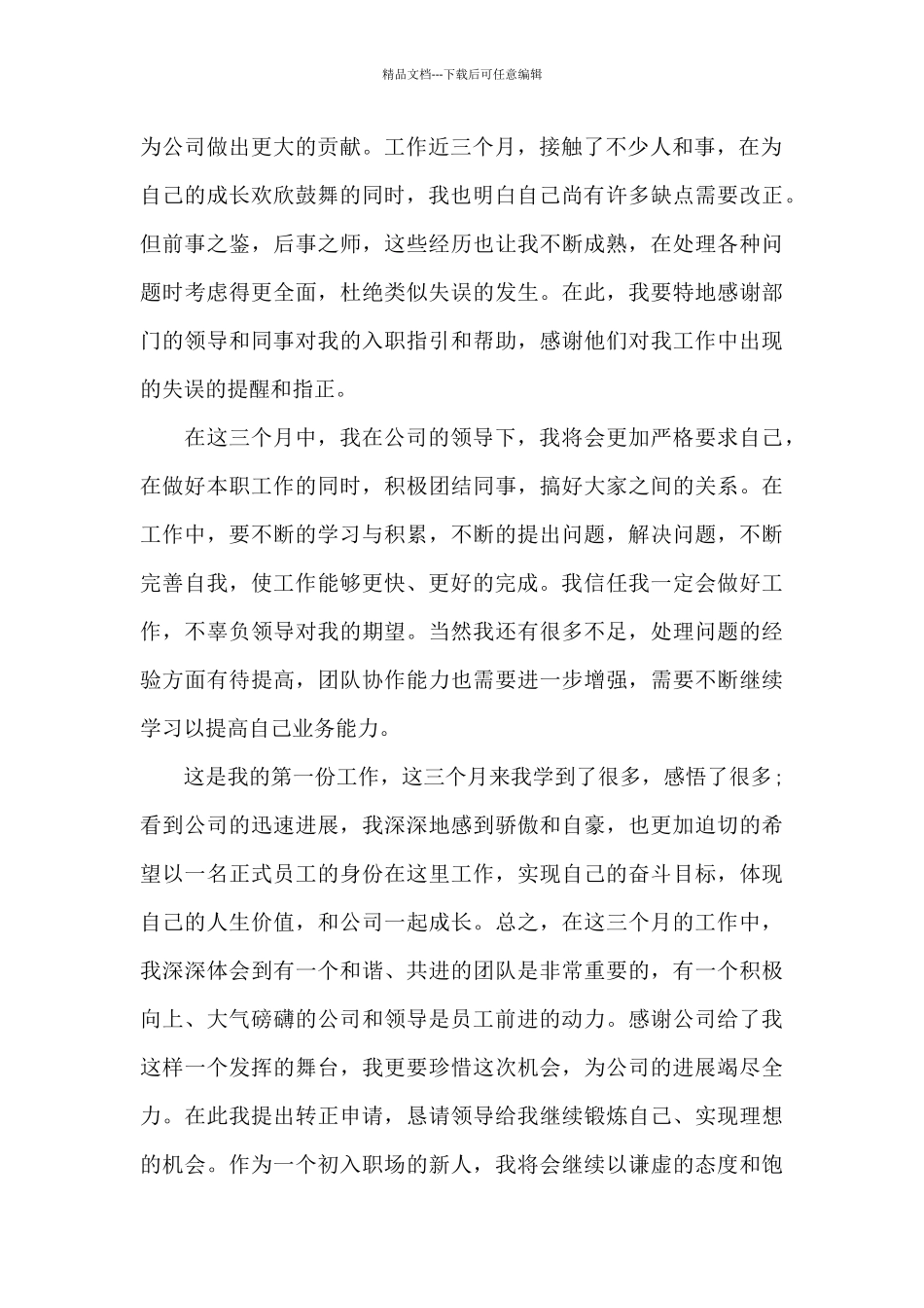 关于2024年公司实习生转正申请书_第2页