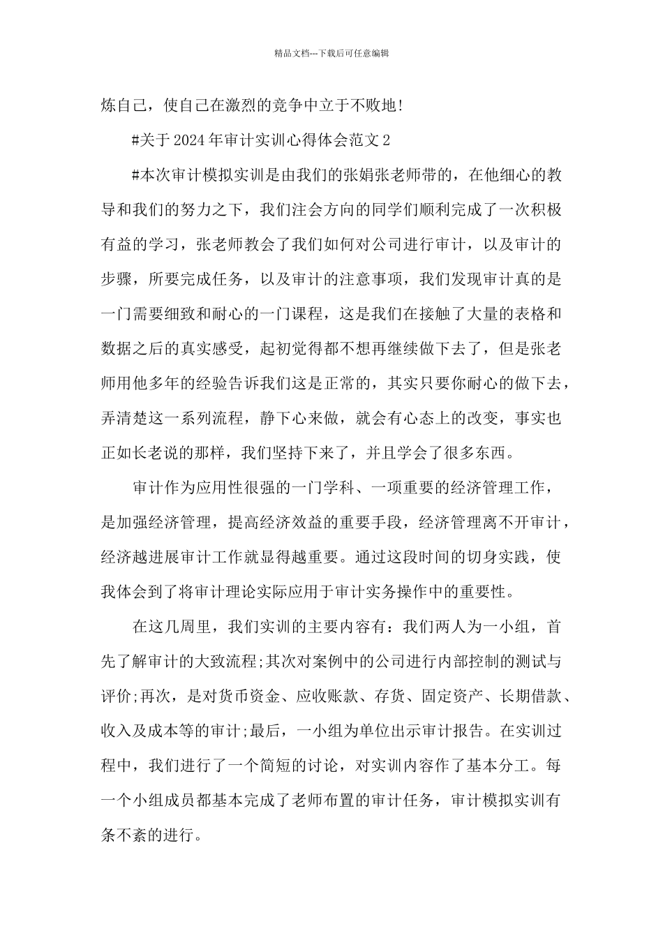 关于2024年审计实训心得体会范文五篇_第3页