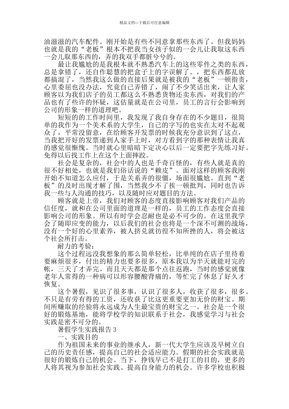 关于2024暑假学生实践报告范文大合集_第3页