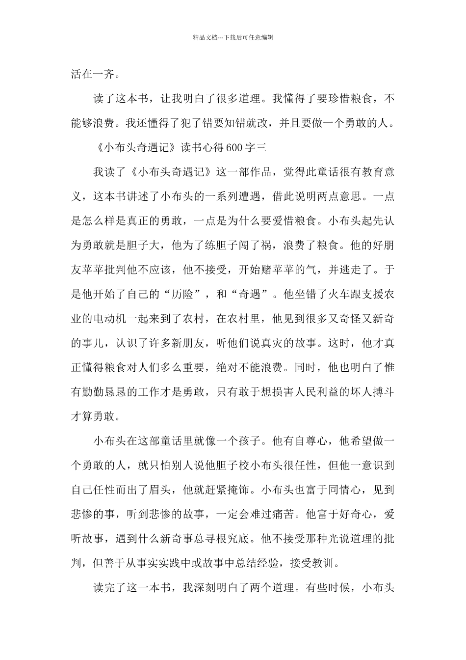 关于《小布头奇遇记》读书心得600字5篇_第3页
