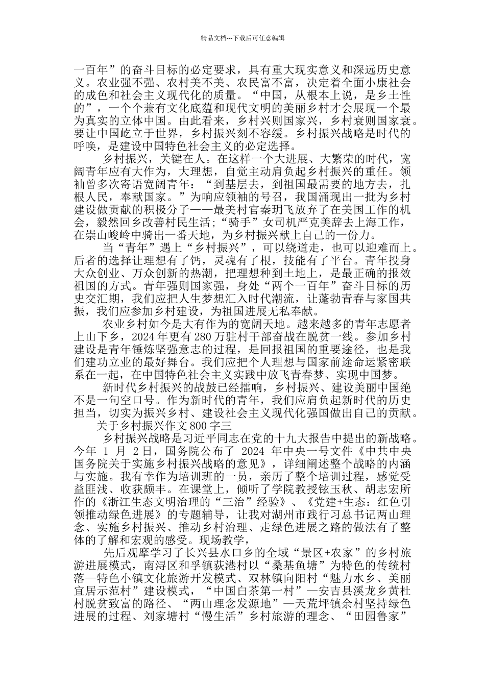 关于乡村振兴作文800字精选5篇2024_第2页