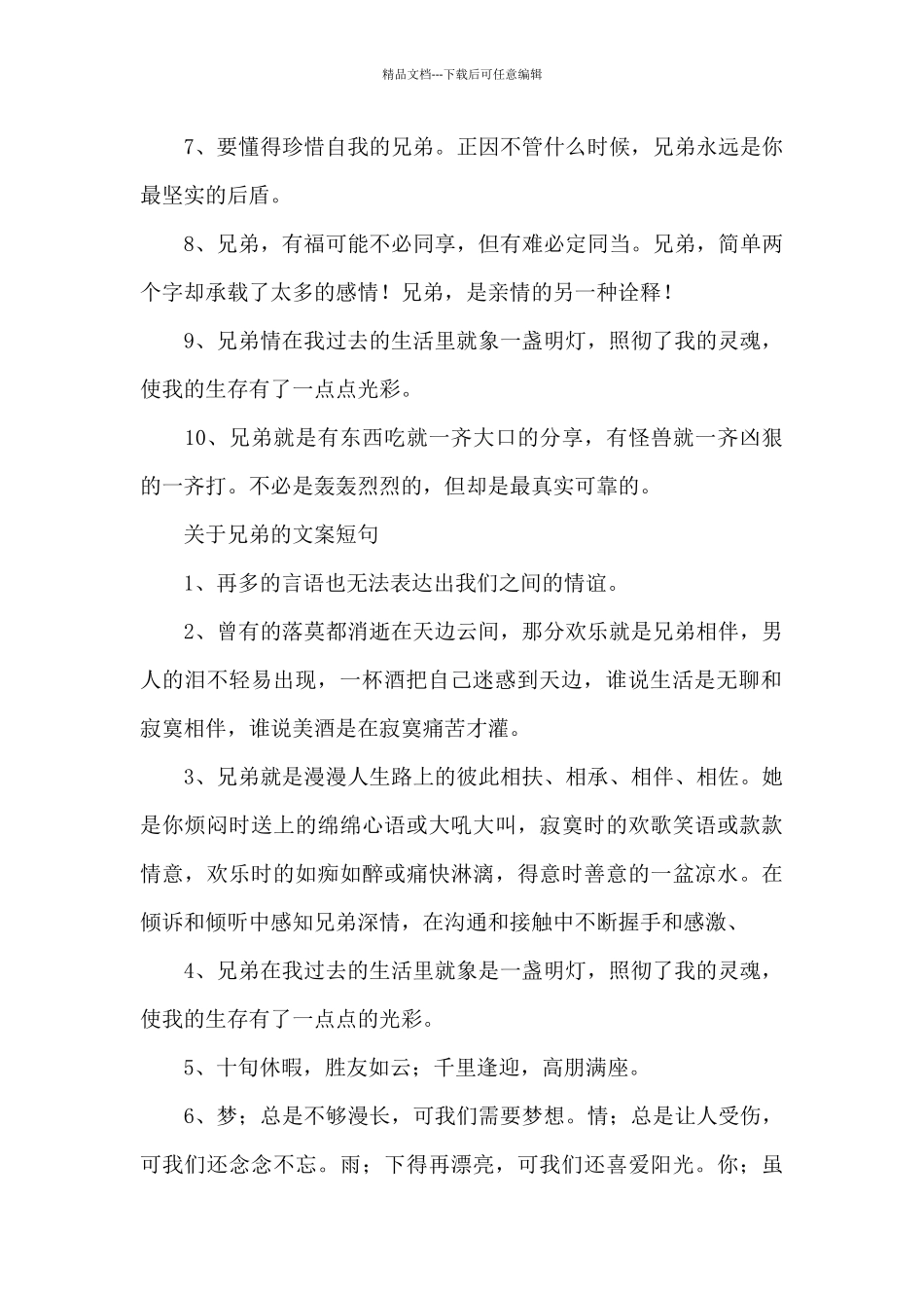 关于兄弟的文案短句_第3页