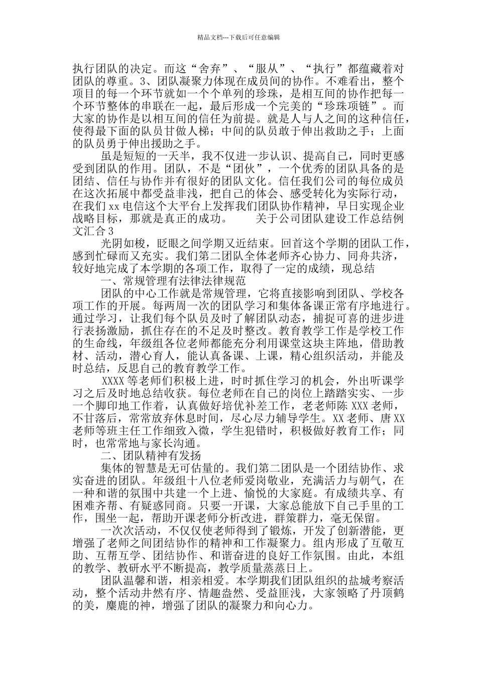 关于公司团队建设工作总结例文汇集_第2页
