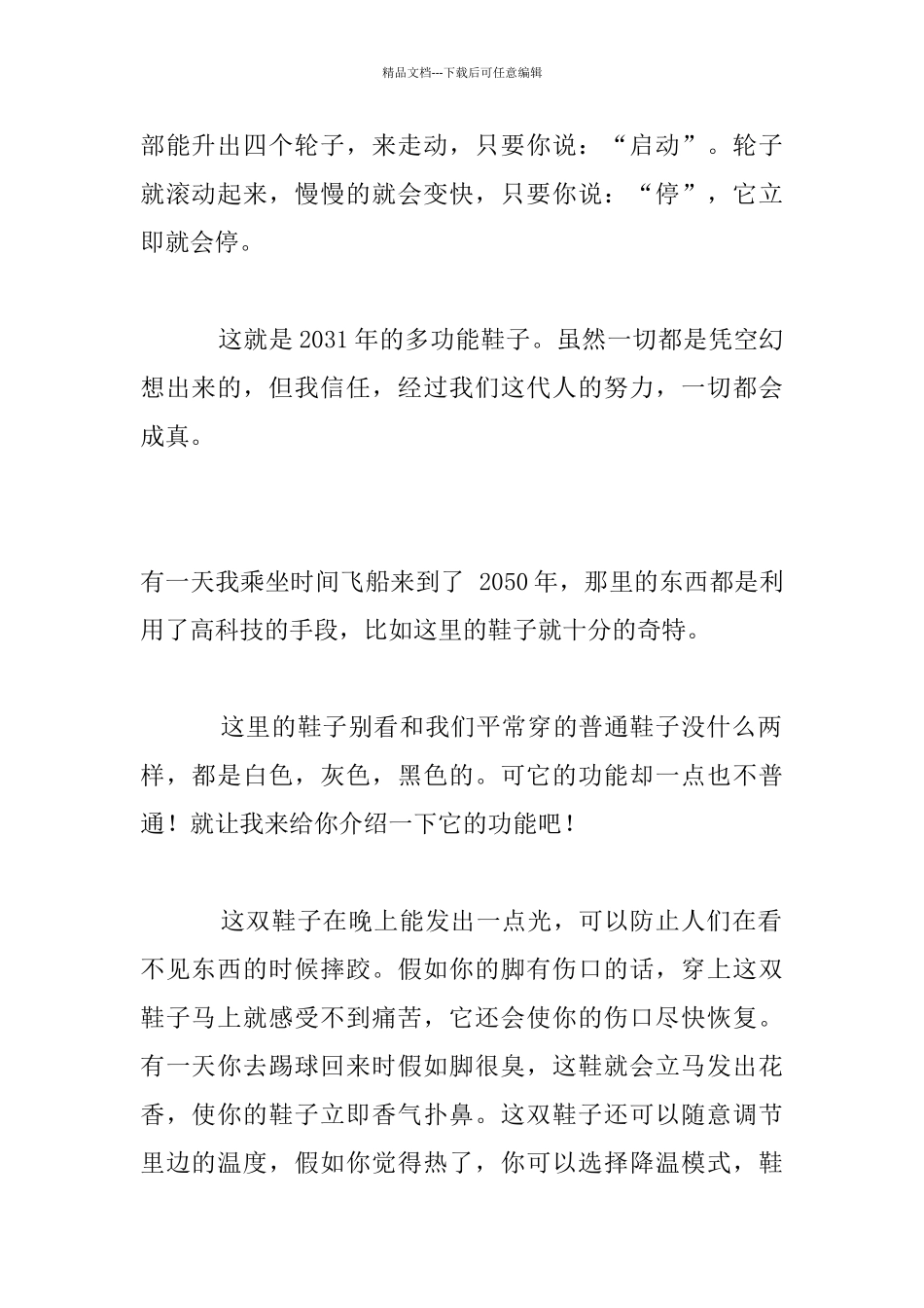 关于写未来的鞋子：未来的鞋子_第2页