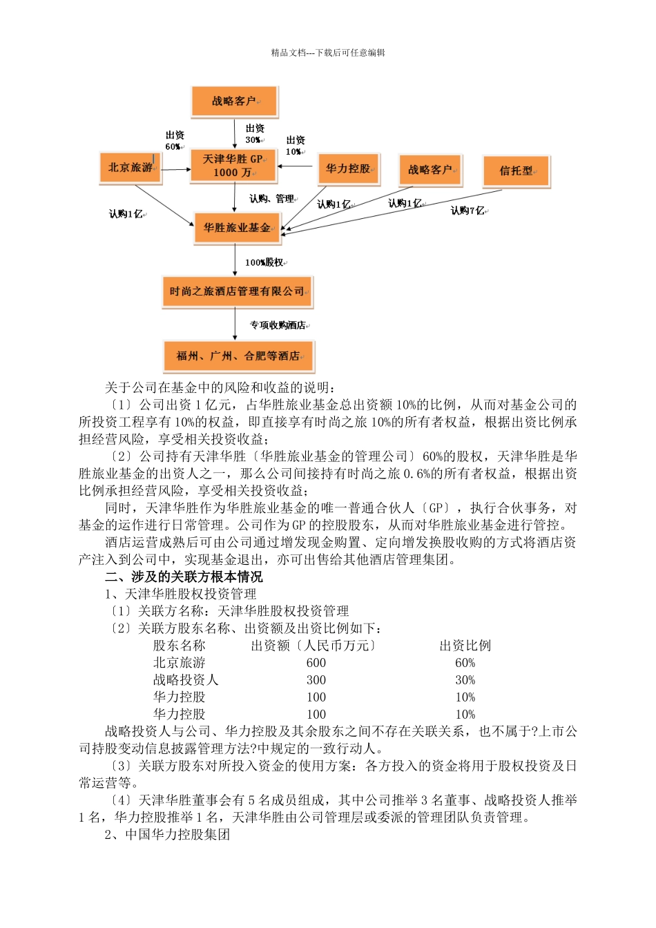 关于华胜旅业基金收购时尚之旅股权的公告_第3页