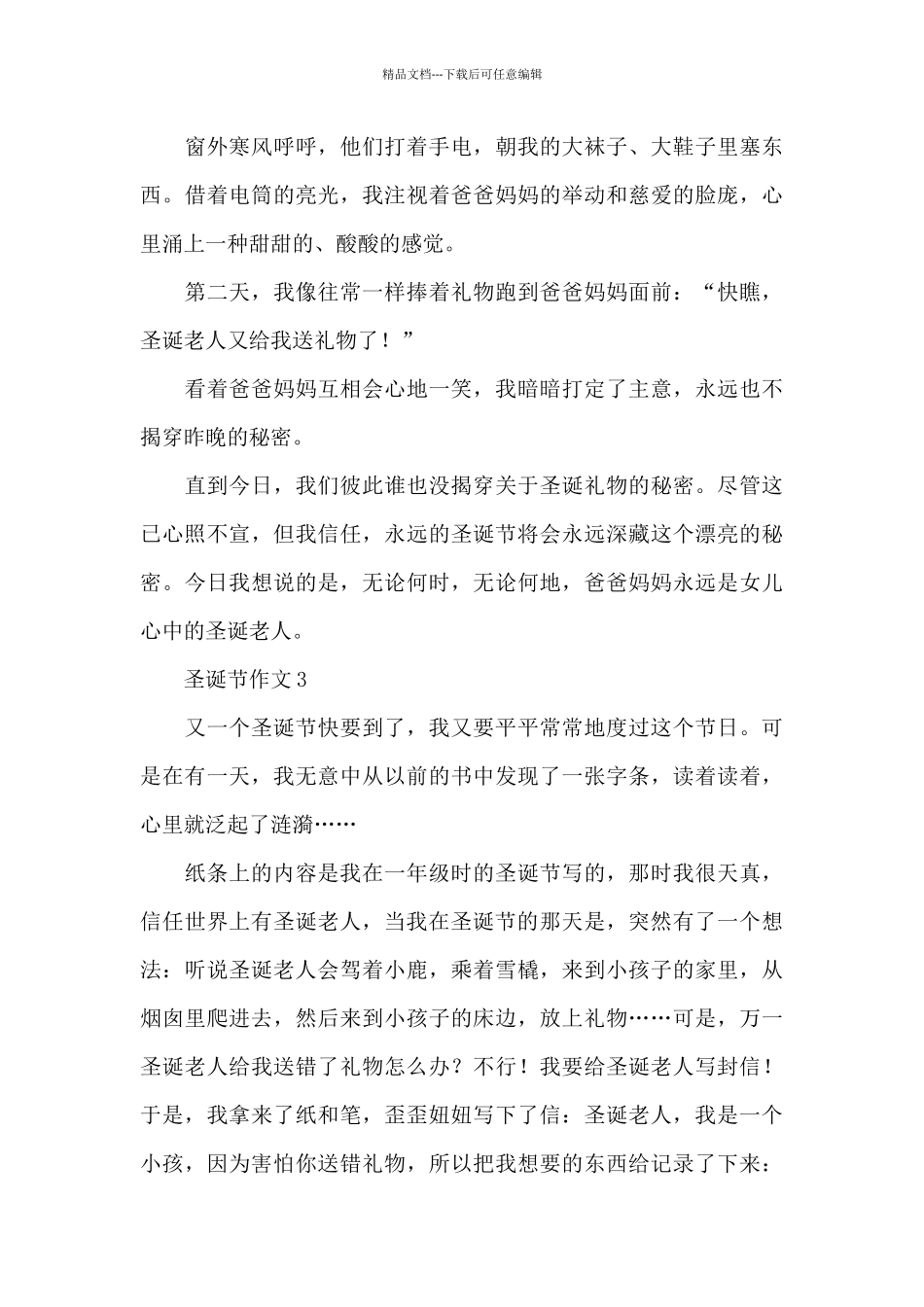 关于圣诞节作文精选优秀范文_第3页