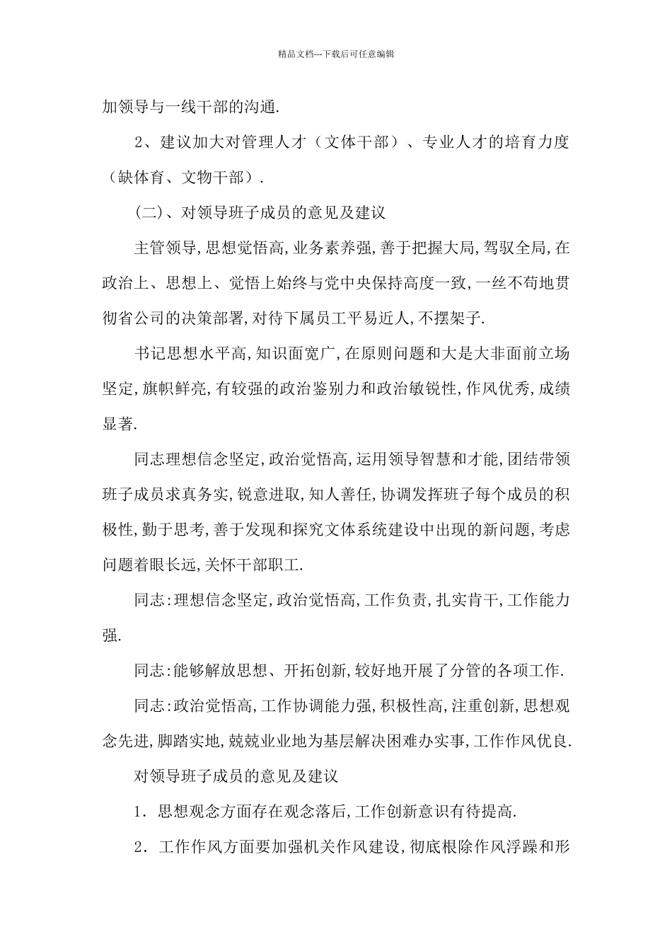 关于对交警党委班子的意见和建议_第3页