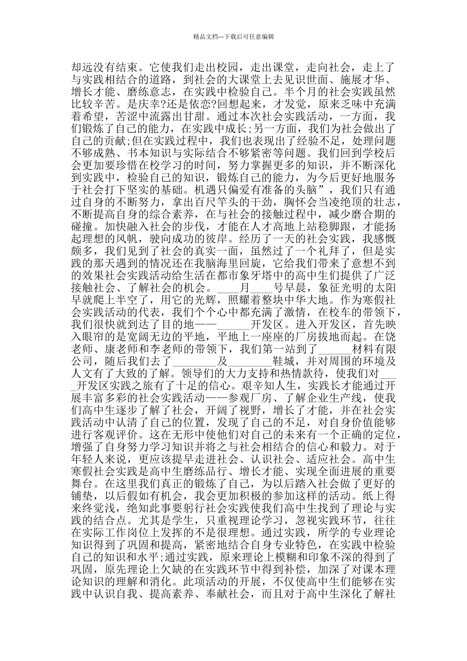 关于寒暑假实践报告2024精萃篇_第2页