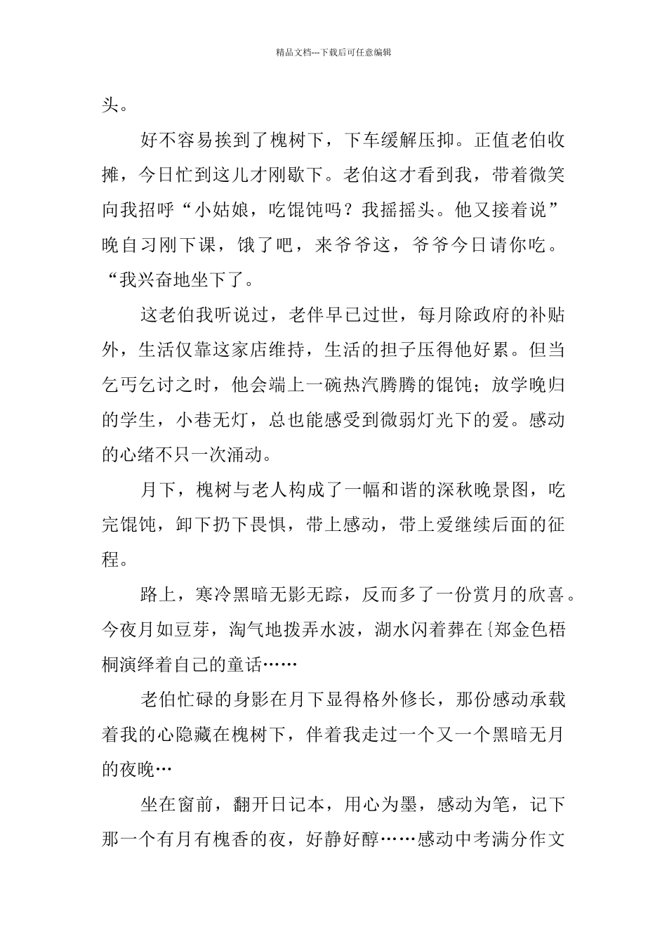 关于感动中考满分作文500字汇总10篇_第2页