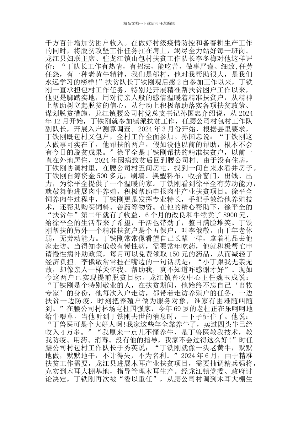 关于扶贫队长丁铁刚观后感5篇_第2页