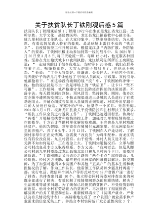 关于扶贫队长丁铁刚观后感5篇