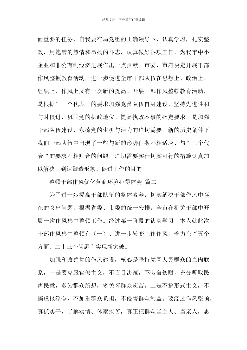 关于整顿干部作风优化营商环境心得体会经典优秀范文三篇_第3页