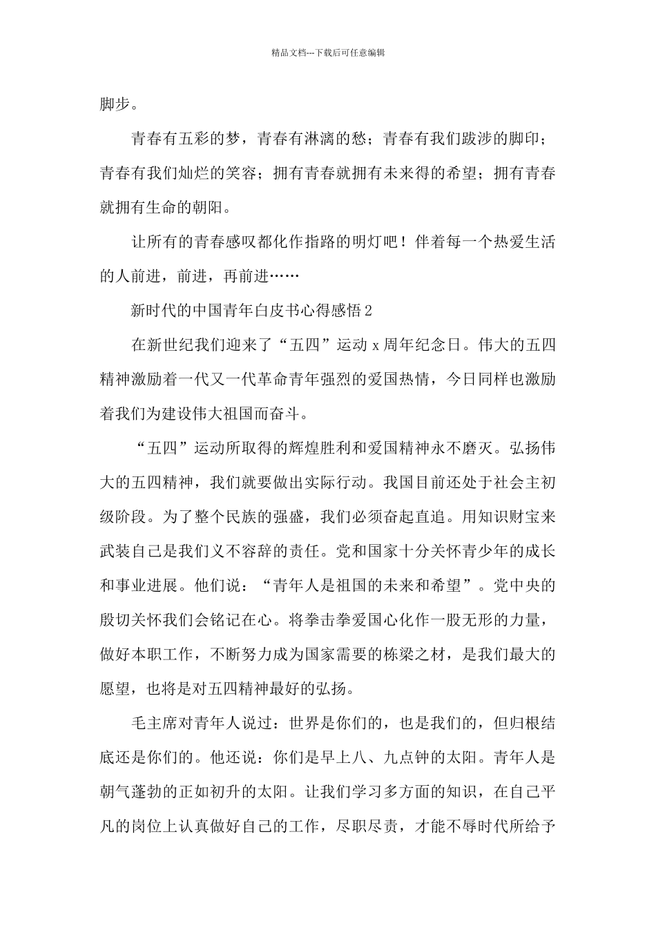 关于新时代中国青年白皮书心得大全5篇_第2页