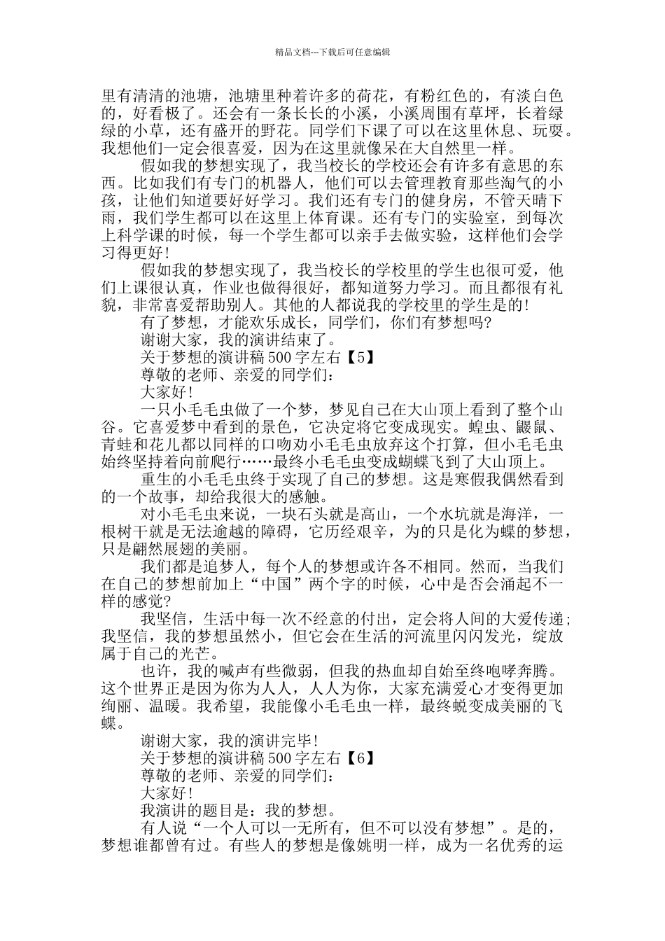 关于梦想的演讲稿500字左右_第3页