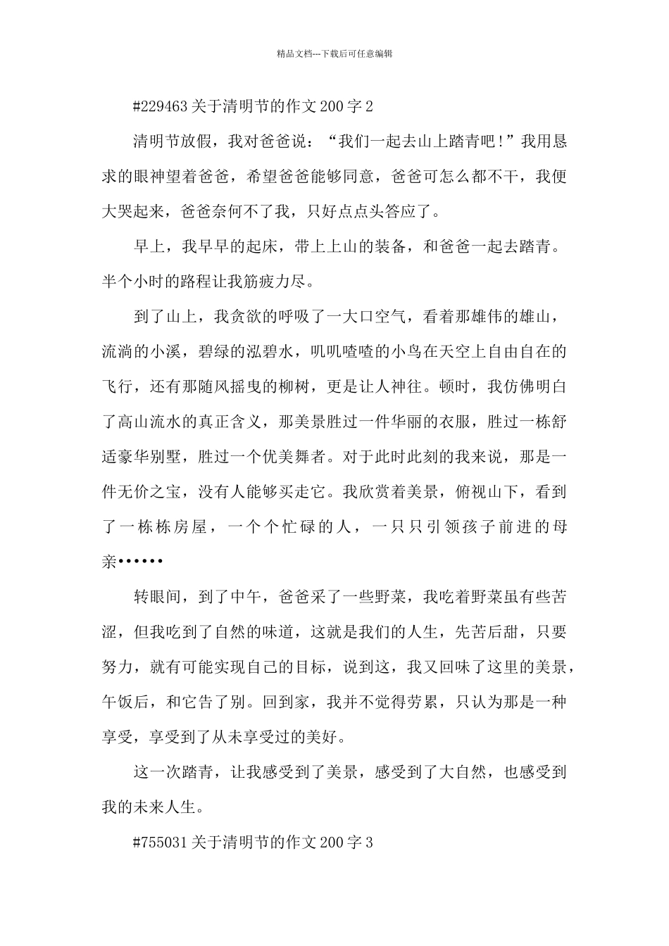 关于清明节的优秀作文200字6篇_第2页