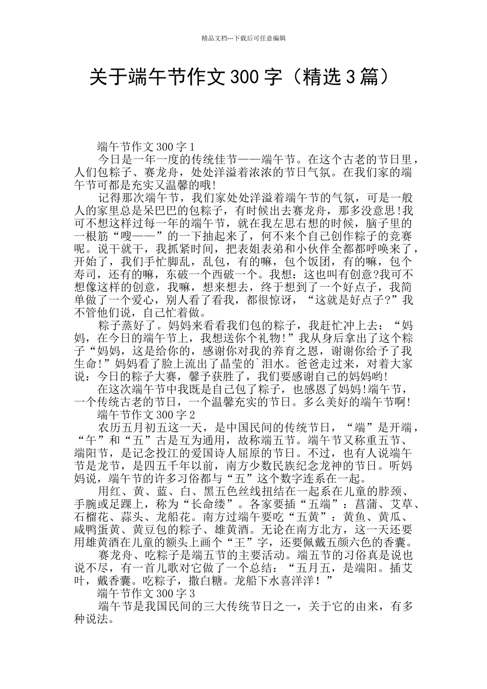关于端午节作文300字_第1页
