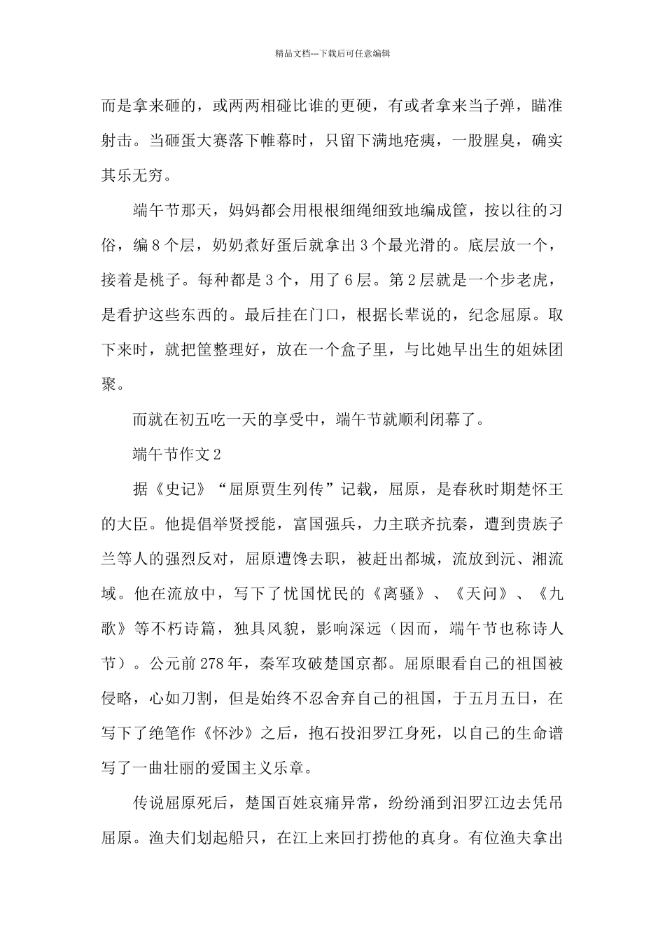 关于端午节作文精选优秀范文_第2页