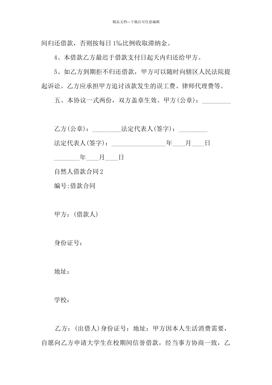 关于自然人借款合同6篇_第2页