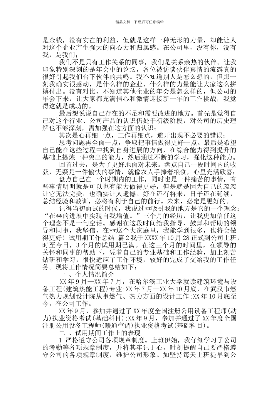 关于试用期工作总结模版六篇_第2页