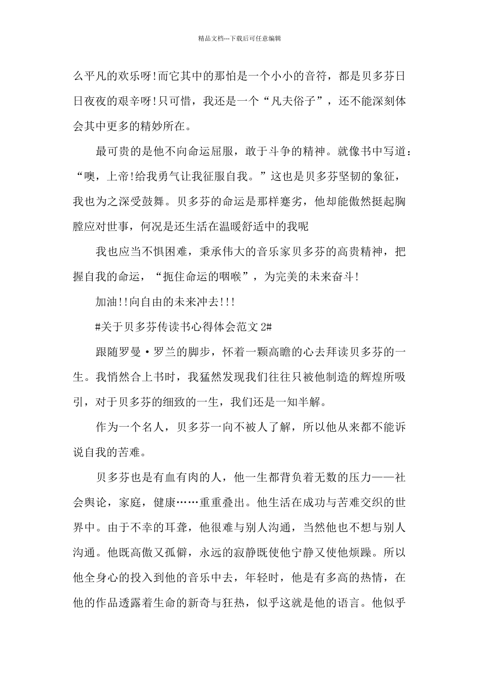 关于贝多芬传读书心得体会范文五篇_第2页