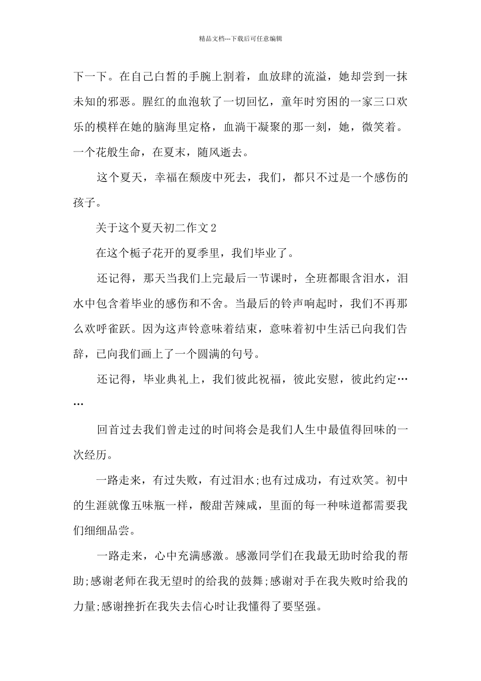 关于这个夏天初二作文5篇_第2页