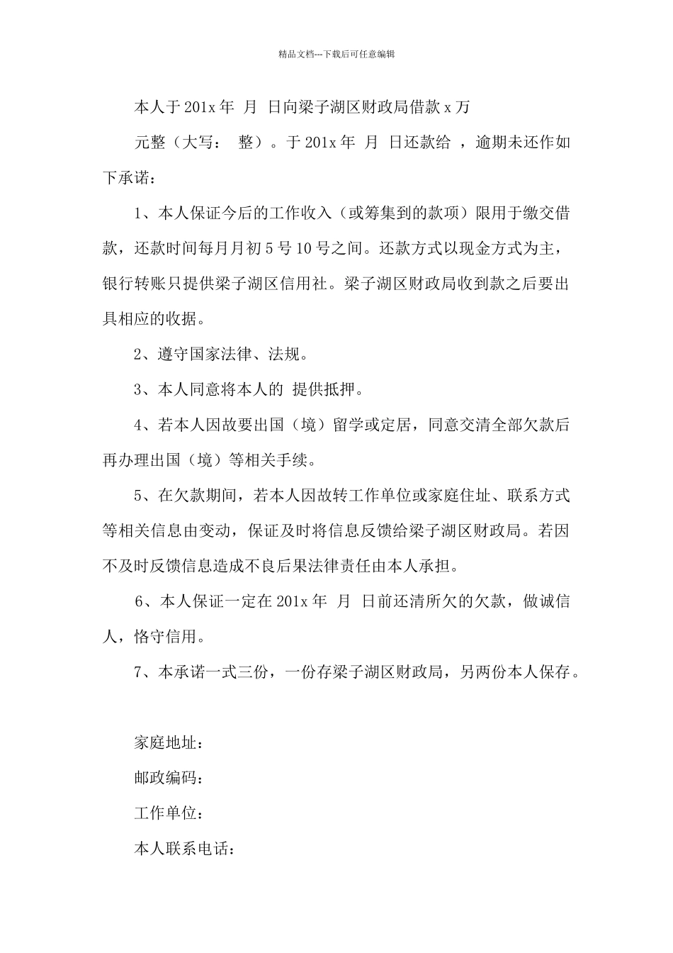 关于银行贷款承诺书四篇_第2页