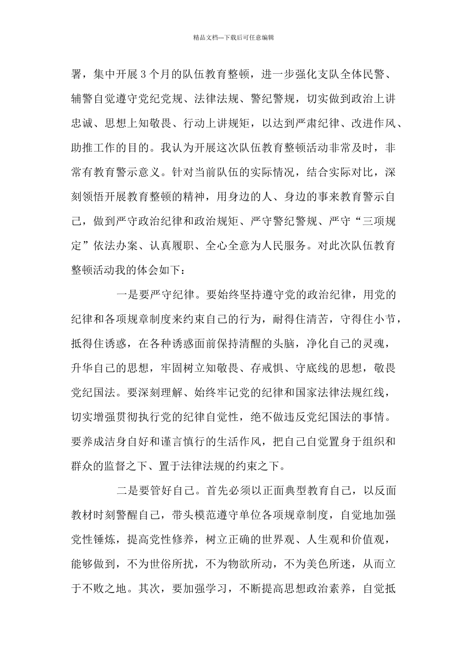 关于队伍教育整顿心得体会_第2页