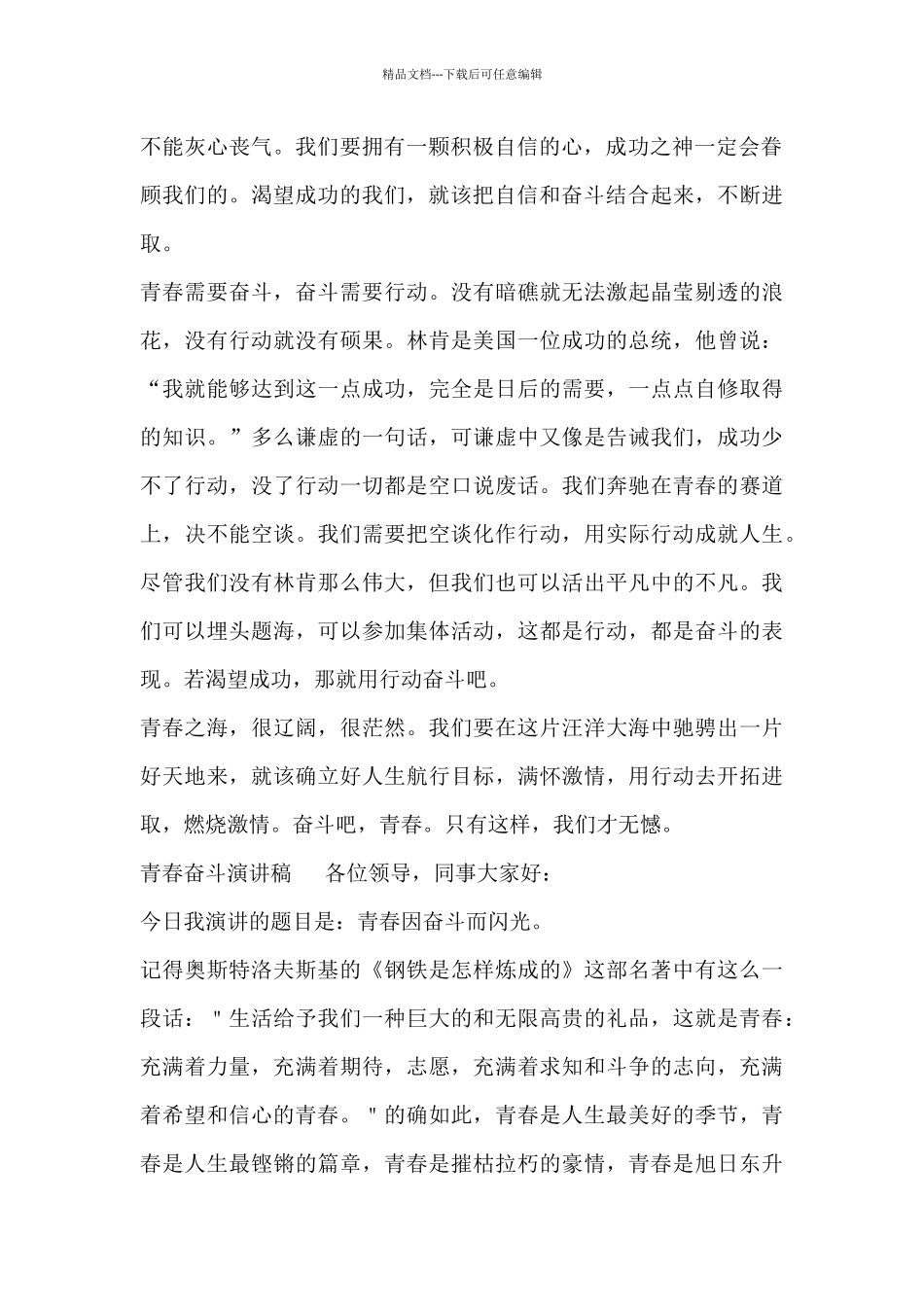 关于青春奋斗演讲稿范文3篇_第2页