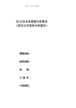 关系营销案例分析报告模板