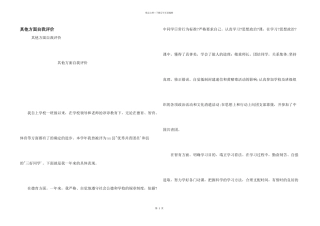 其他方面自我评价