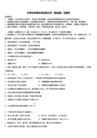 内蒙古霍林郭勒市第五中学中考猜题化学试卷含解析