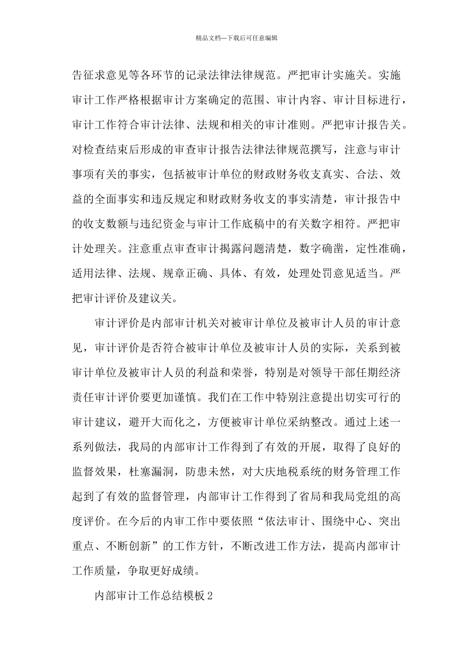 内部审计工作总结模板_第3页