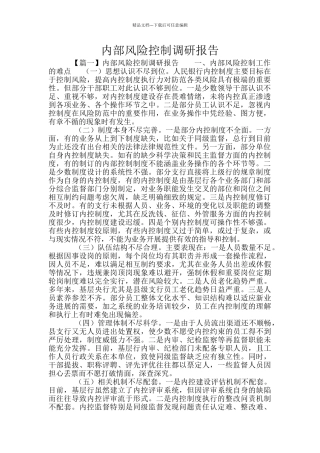 内部风险控制调研报告