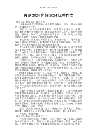 再见2024你好2024优秀作文