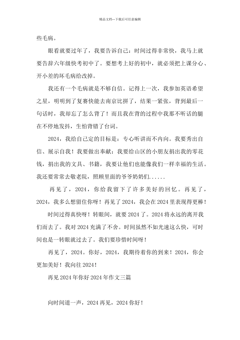 再见2024年你好2024年作文三篇_第2页