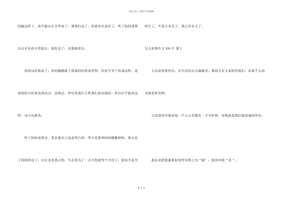 写人叙事300字5篇_第3页