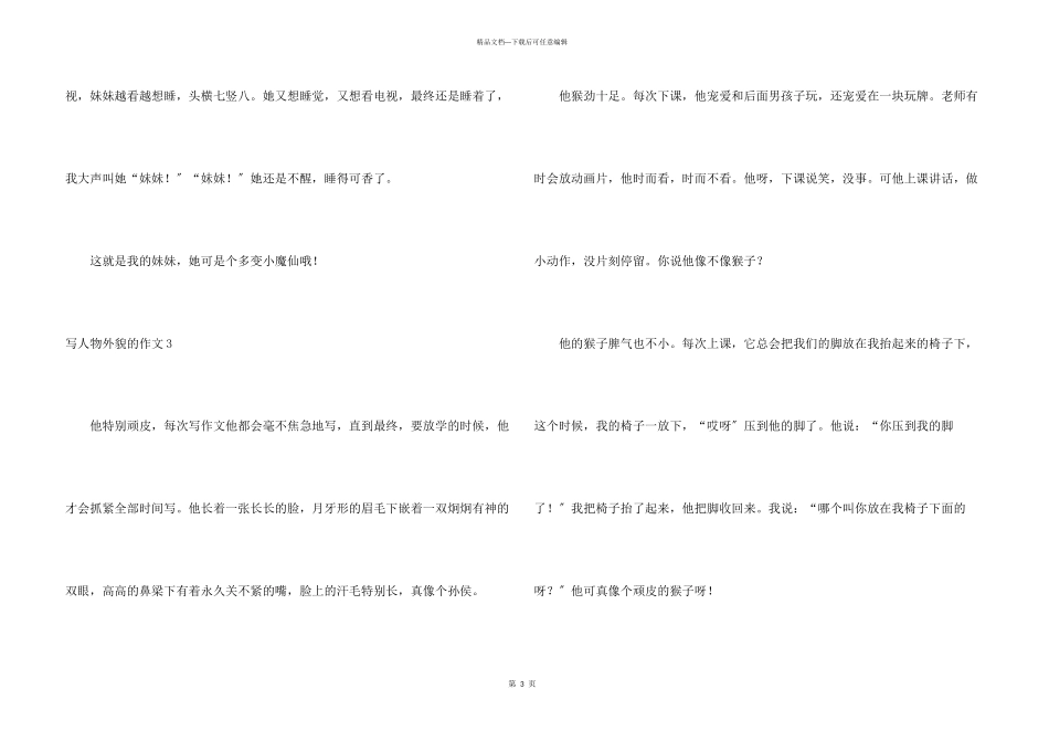 写人物外貌的5篇_第3页