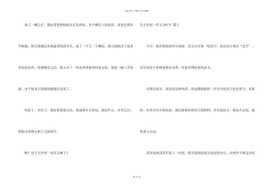 写大年初一300字集合六篇_第2页