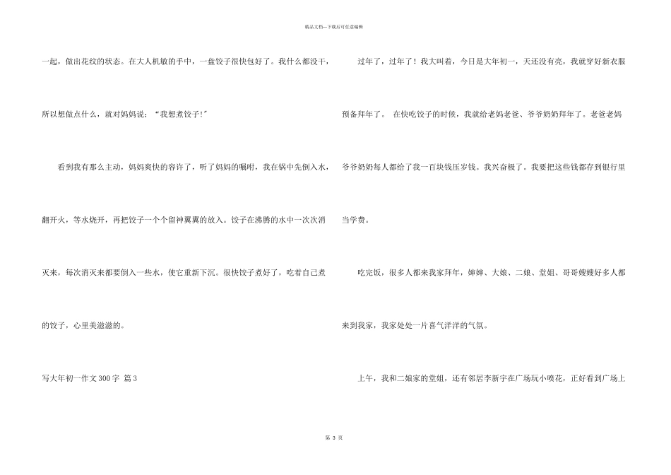 写大年初一300字集合六篇_第3页