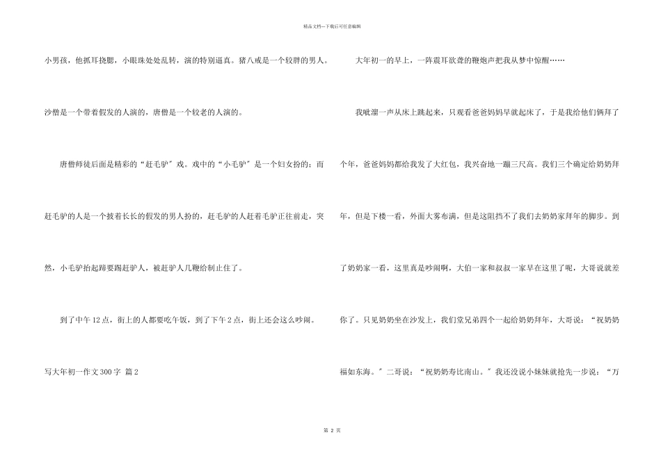 写大年初一300字集锦8篇_第2页