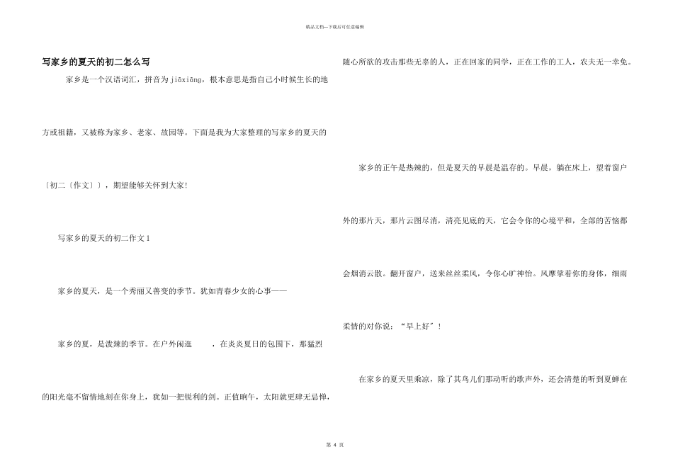 写家乡的夏天的初二怎么写_第1页