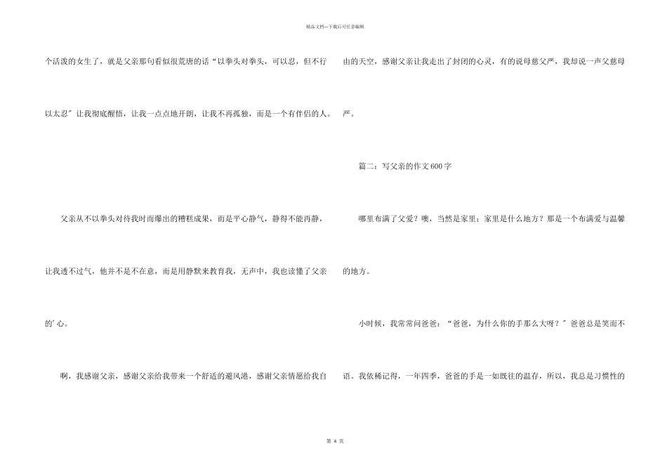 写父亲的600字四篇_第2页
