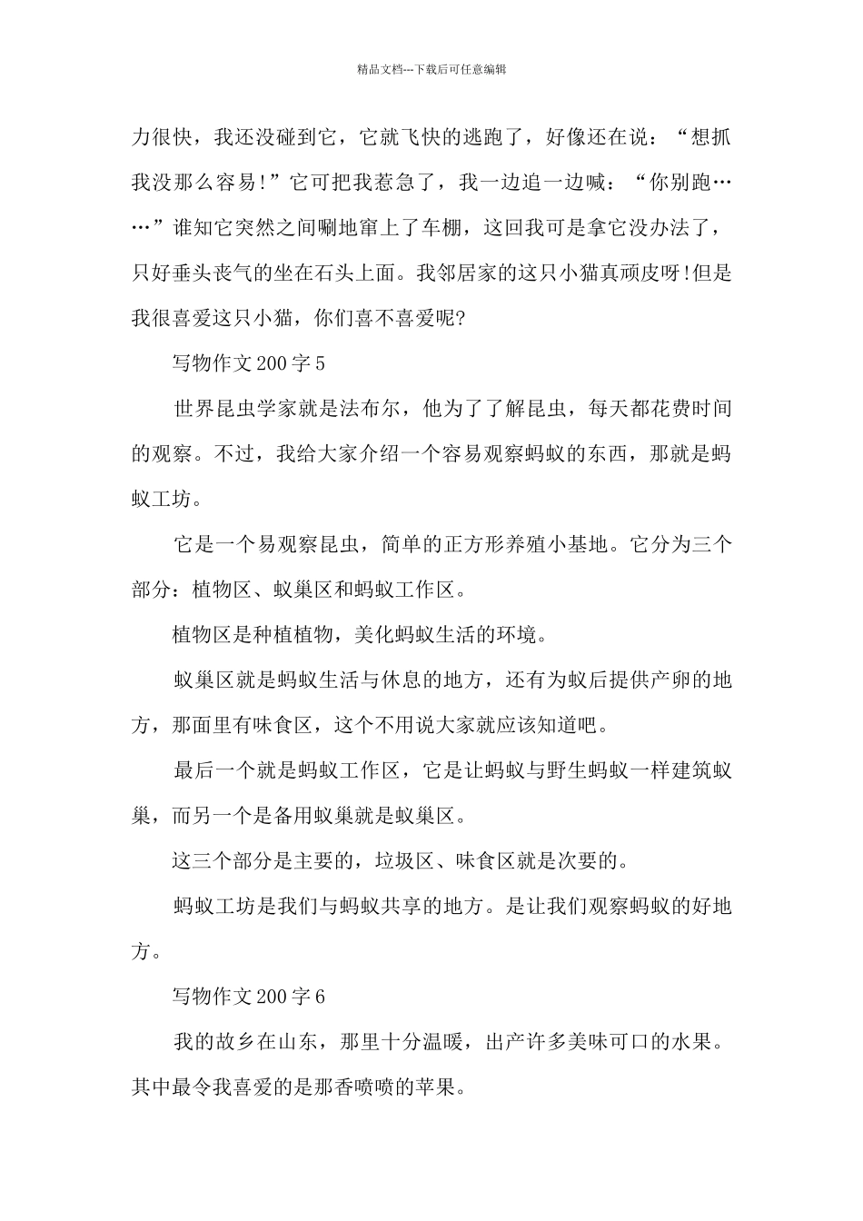 写物作文200字12篇范文_第3页
