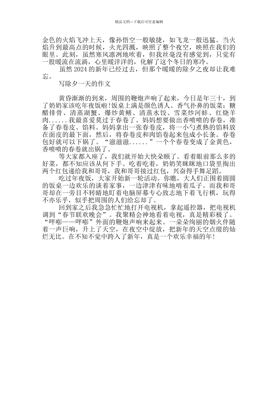 写除夕一天的作文_第2页