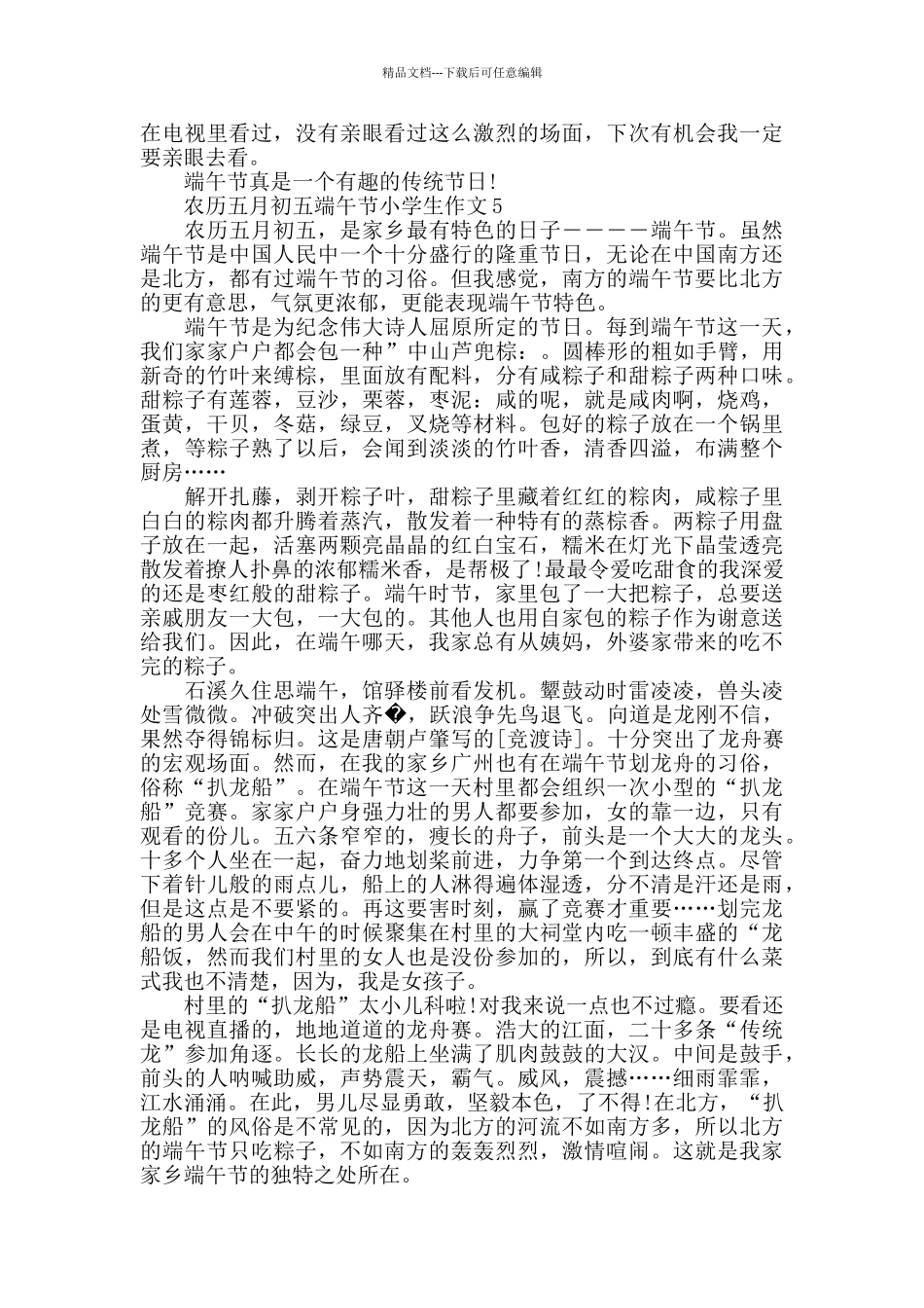 农历五月初五端午节小学生作文5篇精选_第3页