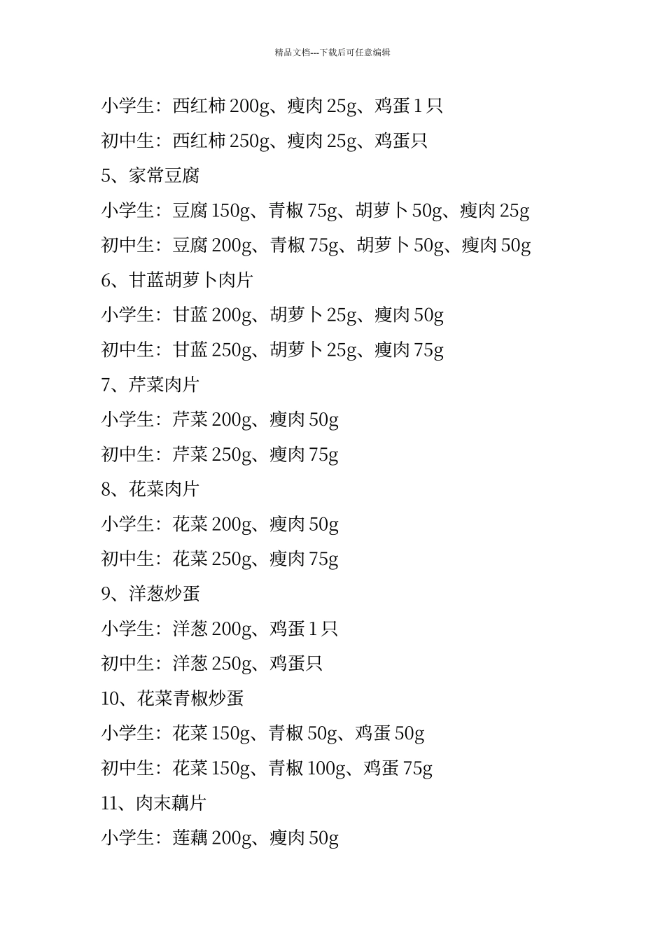 农村义务教育学生营养餐推荐食谱_第2页