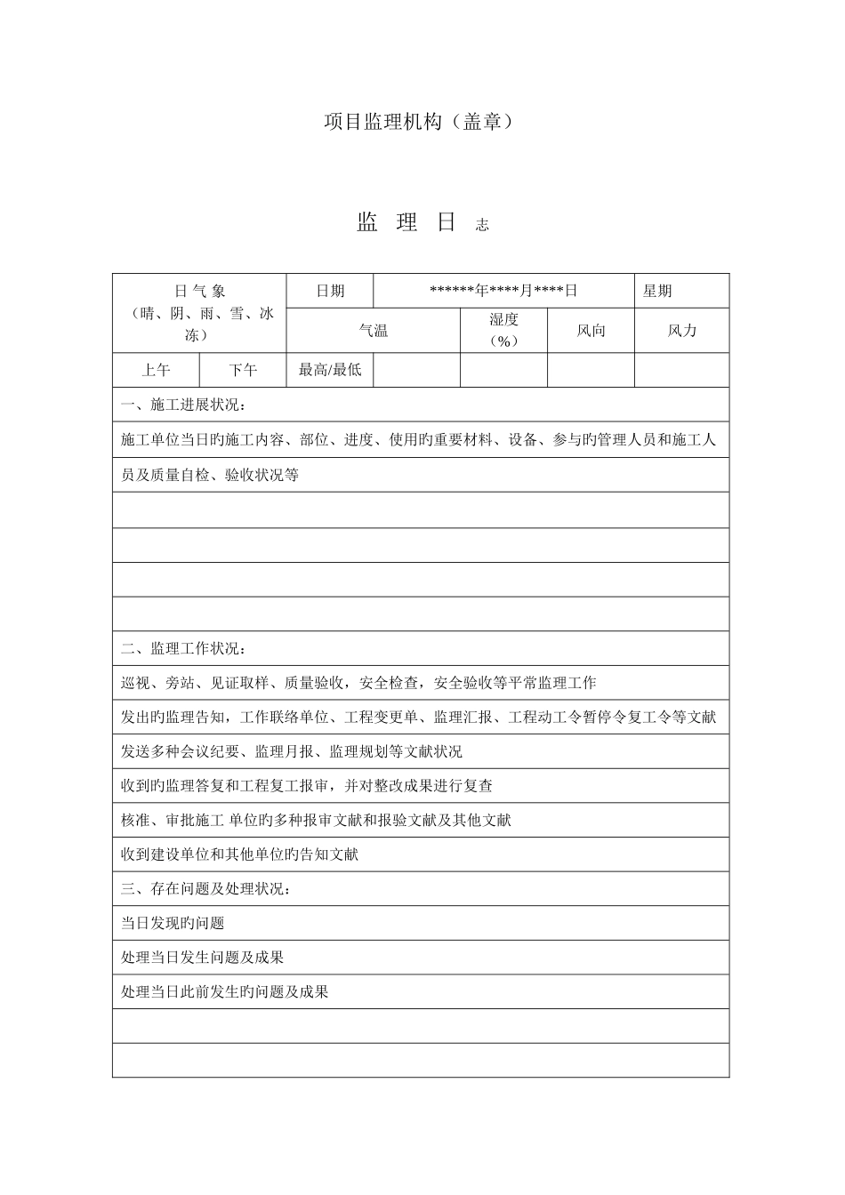 2025年新监理工程师检查记录表_第2页