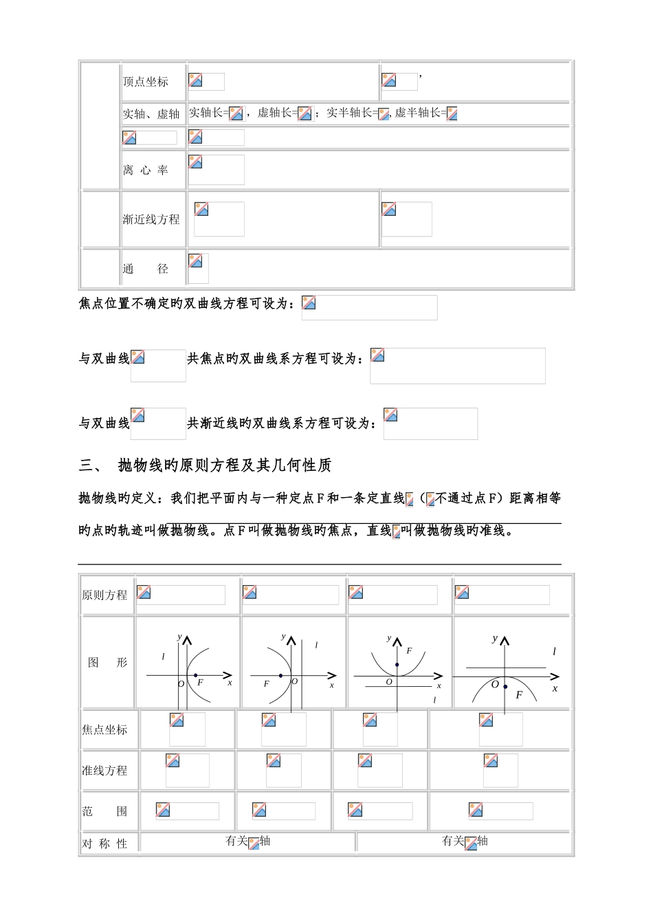 2025年椭圆双曲线抛物线相关知识点的总结教师版_第3页