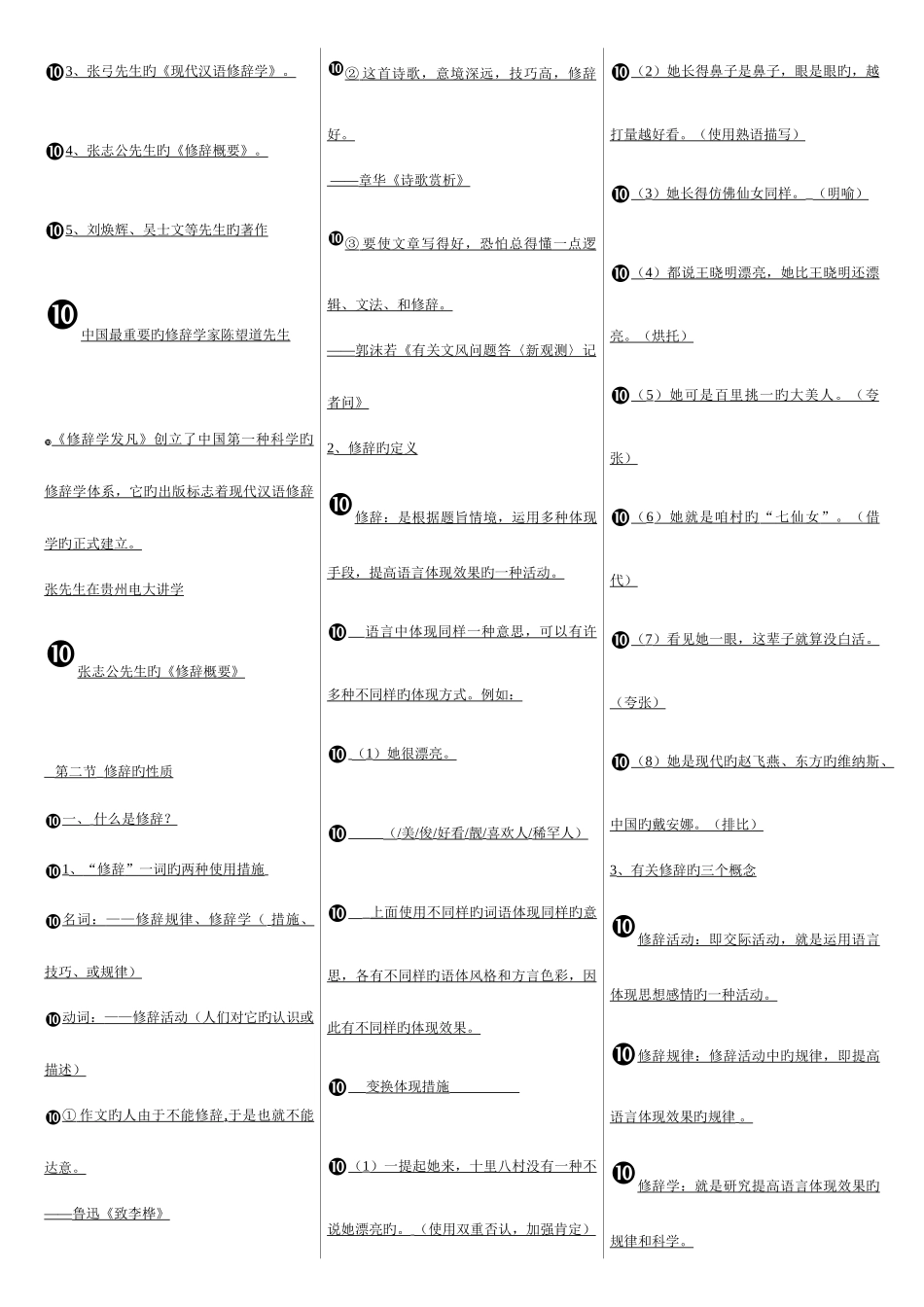 2025年汉语修辞学精典复习资料考点版_第2页